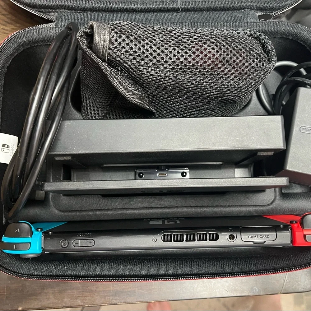 Nintendo Switch with Blue and Red Joy-Con Controllers